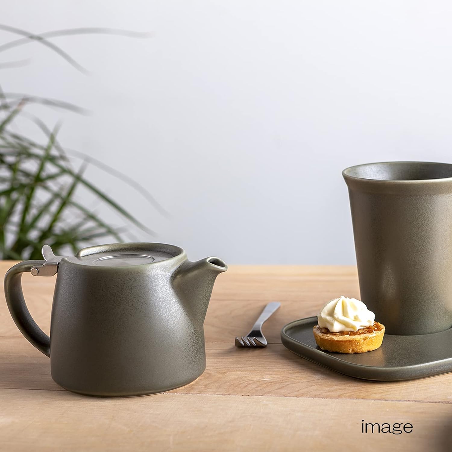 Exclusive Discount 90% Price FORLIFE Artisan Collection Stump Teapot with Basket Infuser 18 oz. (Olive)