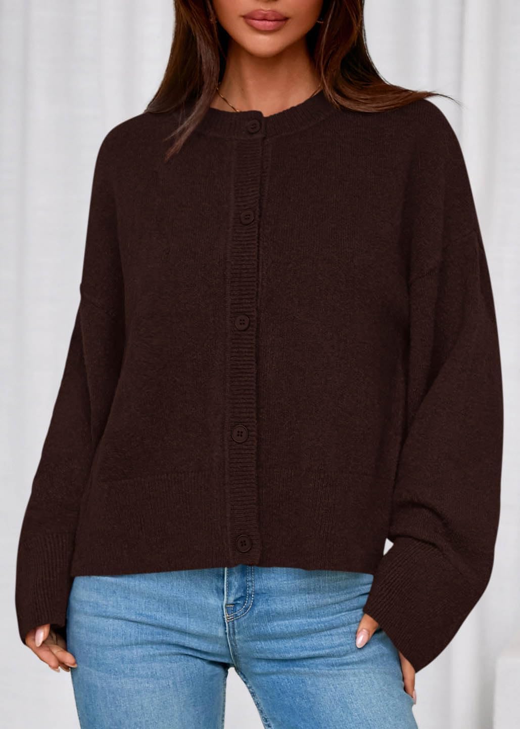 KIRUNDO Cardigan Sweaters for Women Fall Trendy Long Sleeve Chunky Knit Button Up Oversized Winter Jacket Casual Outwear - Image 8