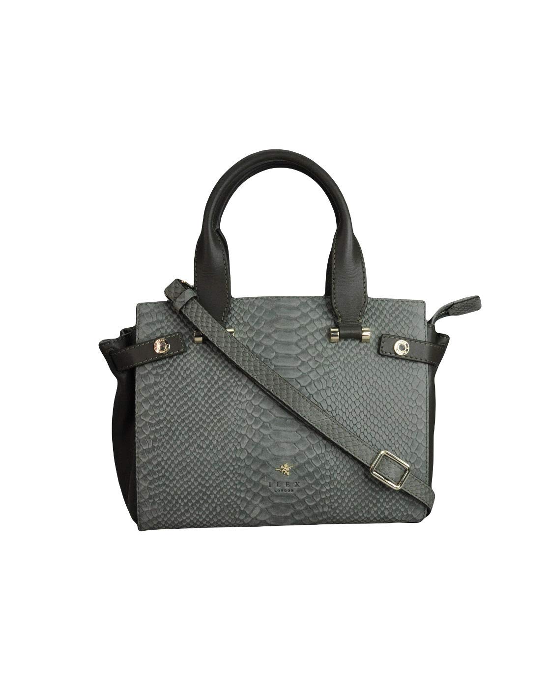 Ilex London TOP Zip Closer Grab Handbag, EMERALD, L