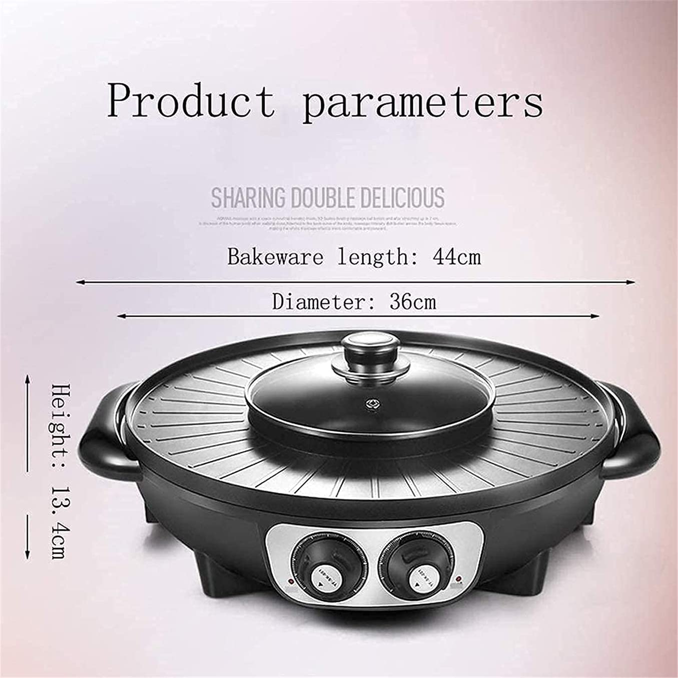 Parrilla de Asar Grill de Asar Plancha de Asar Barbacoa Olla Caliente Olla Doble Olla Caliente eléctrica Parrilla eléctrica de Barbacoa Sartén eléctrica 1028