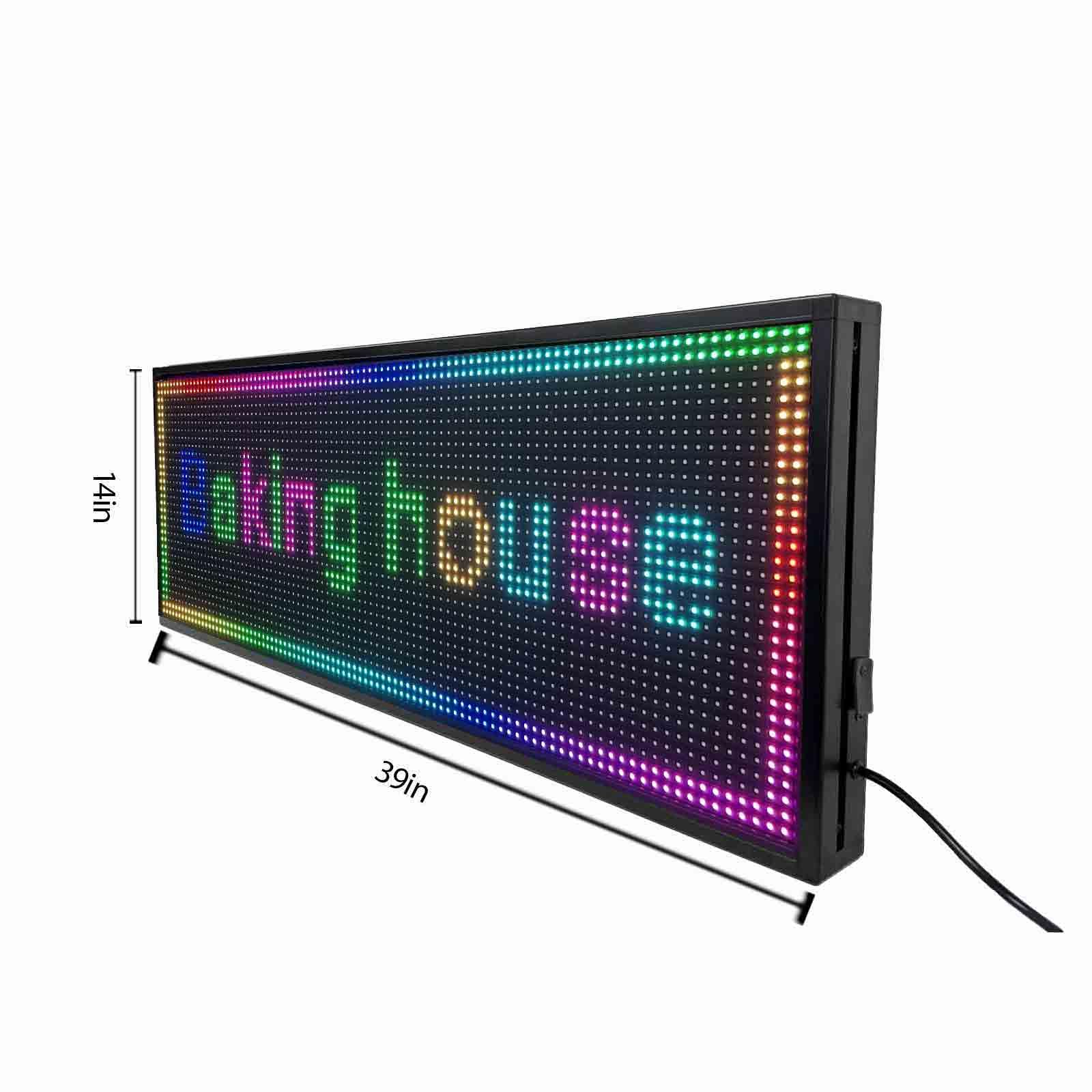 Przewijany programowalny znak LED, P4 Outdoor Digital Word Led Ticker Pantalla Para Publicidad USB Wifi jasna reklama włączona kontrola plakat wyświetlacz małe światła tablicy ogłoszeń 90 cm ×