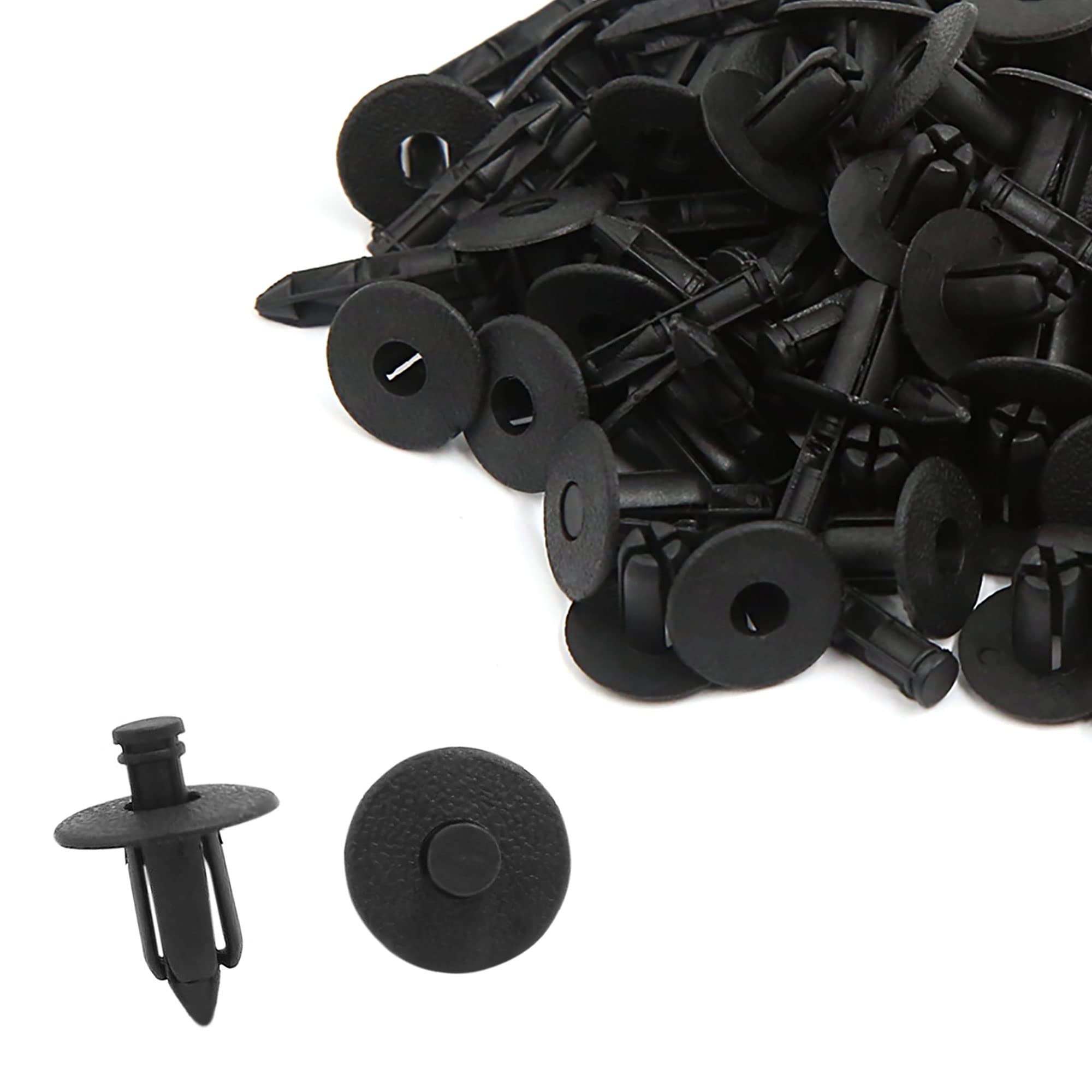 A ABSOPRO Auto Pressione in Rivetto Fissaggio Paraurti Clip Plastica Nero (Set di 20