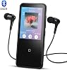 AGPTEK 16GB Bluetooth 4.0 MP3 Player 2.4HD Screen Touch Botton Potable Lossless Music Player Built-in with Loudspeaker with Earphone, Support FM Radio Voice Recording E-Book Digital, C10 Black