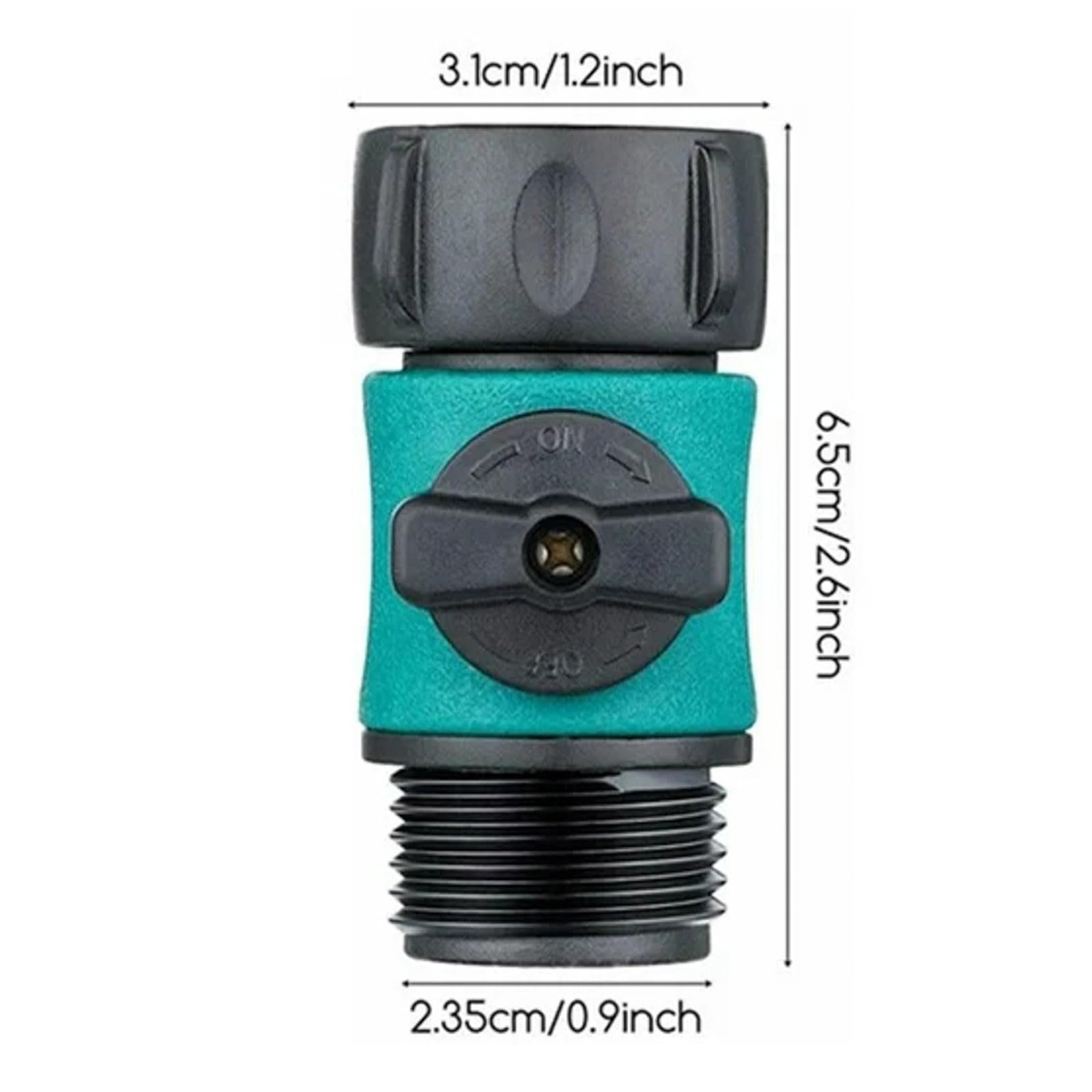 4 Connettori Per Tubo Da Giardino Con Valvola Di Arresto - 3/4'' GHT In Plastica