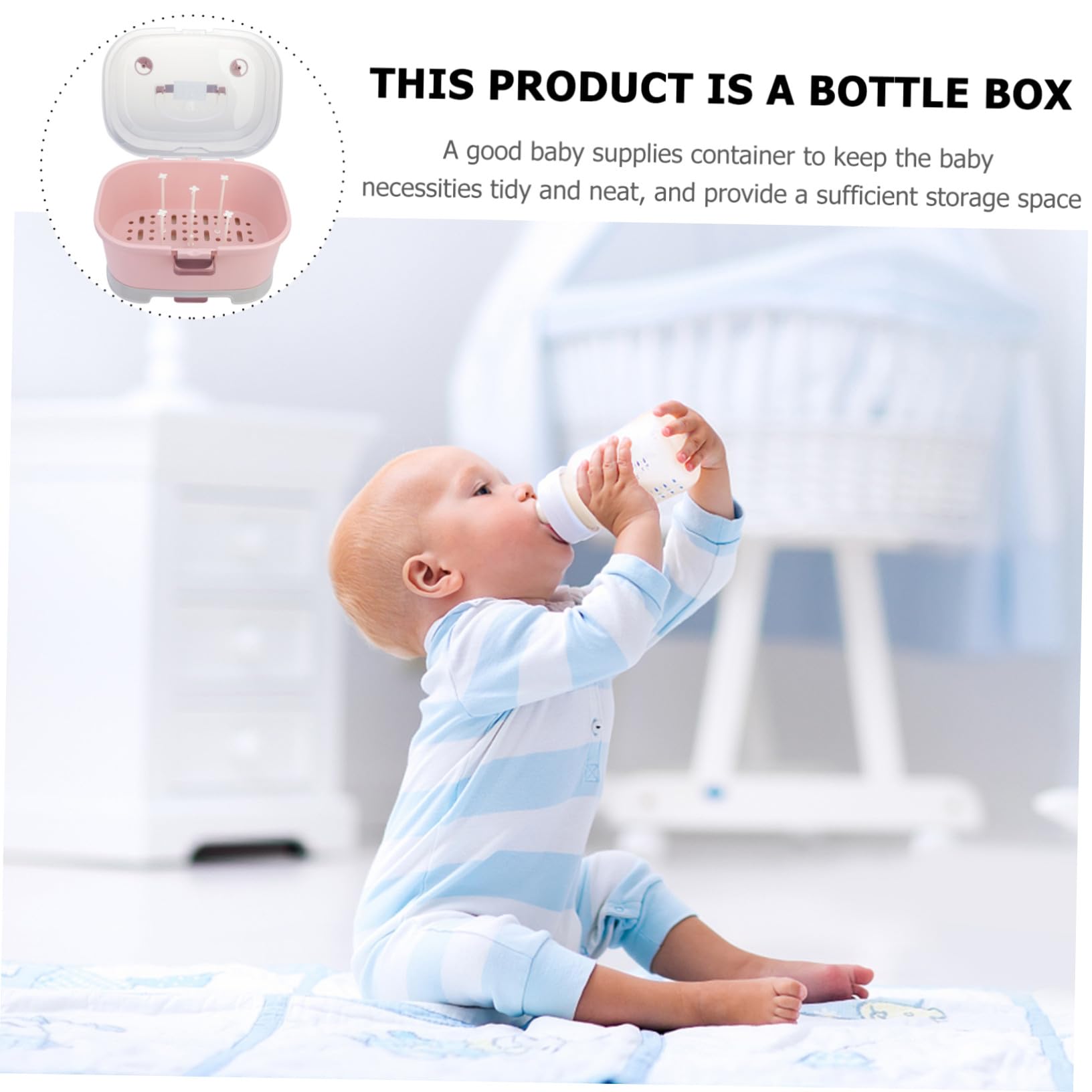 ORFOFE Aufbewahrungsbox für Babyflaschen aus Pp mit Ausreichend Stauraum und Tragbar für Zuhause und Unterwegs zur Hygienischen Aufbewahrung von Milchpulverdosen und Schnullern