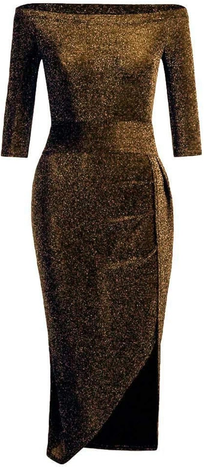 Amazon Co Jp Avarrerog スリット ワンピース セクシー オフショルダー ワンピース 夏 パーティードレス タイトワンピース レディース ロングドレス 演奏会 大人 ミモレ丈 ドレス 結婚式 お呼ばれドレス 韓国 演奏会 フォーマルドレス 服 ファッション小物