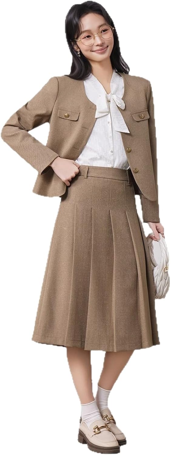 Spring Blazer and Skirt Set Women's Interview Business Casual Office Suit