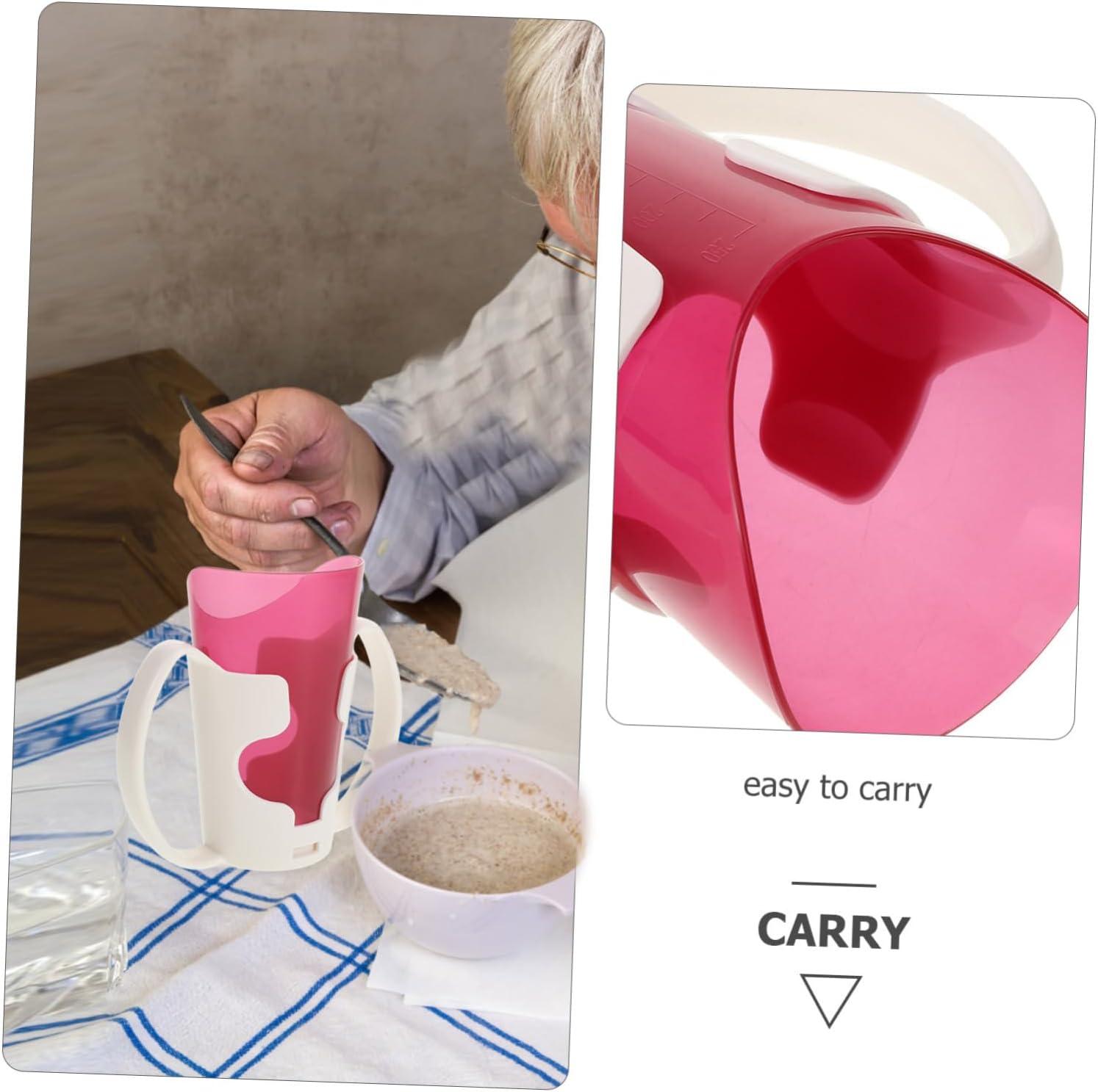 Zerodeko Bedridden Elderly Nursing Cup Water Cup Handle Hot Drink for Disabled Patients Choking Prevent