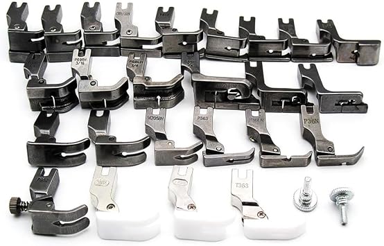 25Pcs Sewing Machine Supplies Practical Presser Foot Set Compatible with JUKI DDL-555 5550 5600 8300 8500 8700 9000 Industrial Sewing Machine