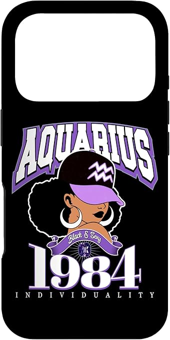 Aquarius 1984 Queen Zodiac Traits Afro Diva Birthday Case for iPhone 17 Pro