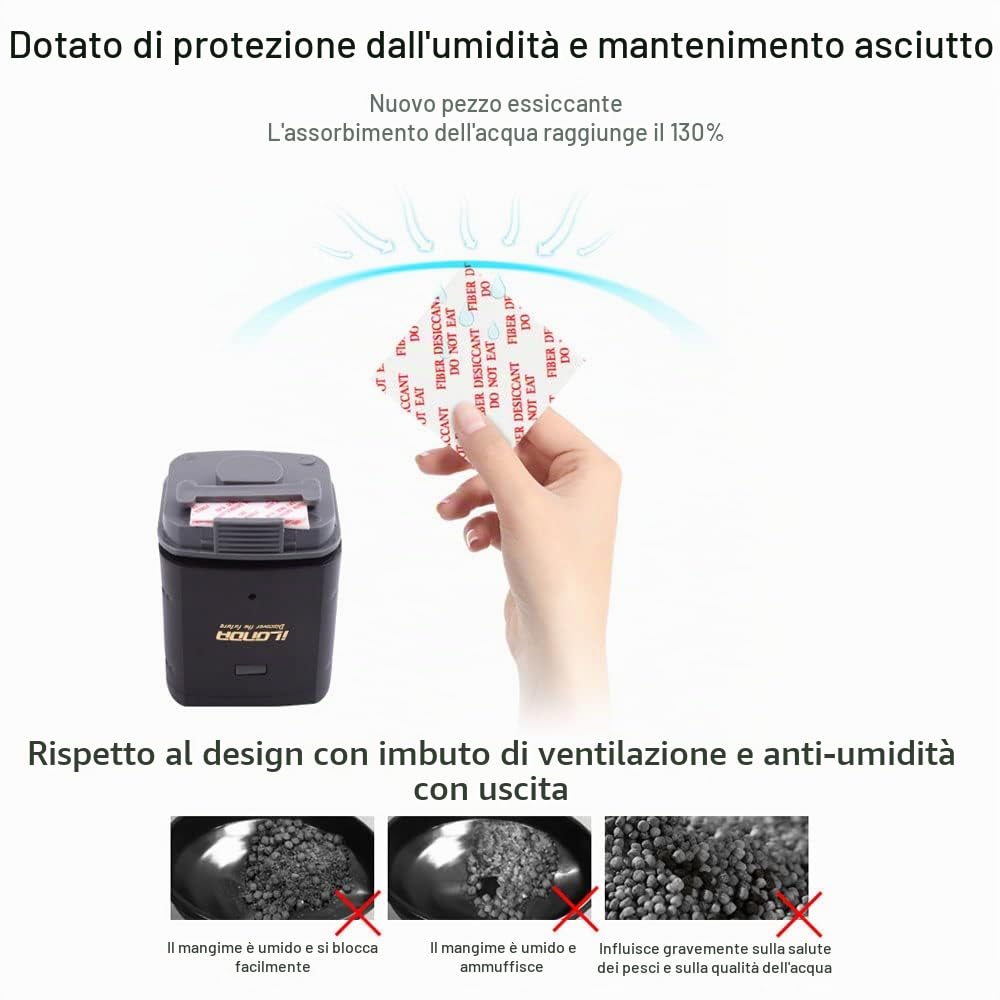 Alimentatore USB WiFi Intelligente Automatico Acquario Ciotola per Alimenti Alimentatore Domestico Acquario per Uso Domestico Intelligente Timing Mangiatoia per Pesci APP Telecomando 24 Lingue