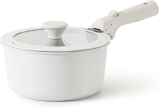 SENSARTE 3 Quart Nonstick Saucepan with Detachable Handle Sauce Pot with Lid, Induction Compatible Sauce Pan Dishwasher and Oven Safe, Free of Intentionally Added PFOA