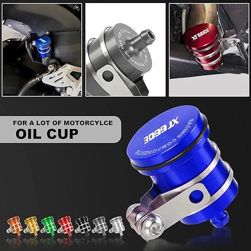 Miniatura 2 de para Yamaha XT660E XT660R XT660X XT660 E R X Universal motocicleta cilindro de freno de aluminio depósito de líquido depósito trasero delantero
