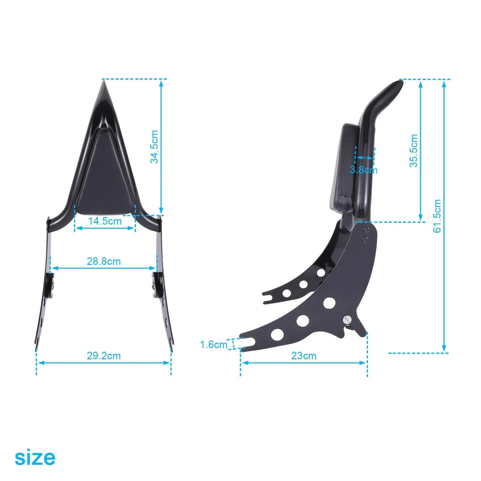 BAYDE Moto Staccabile Schienale Passeggero Sissy Bar Cuscino del Sedile Posteriore per Harley Breakout FXSB 13-23 Breakout FXBR 107 18-20