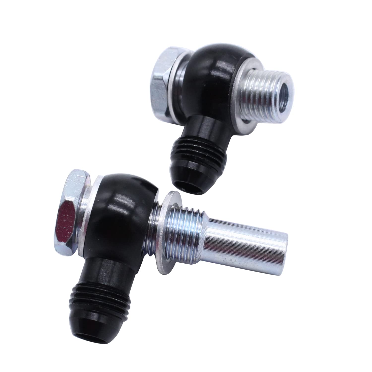 2-Piece 6AN X 1/4NPSM 90 Degree Banjo Fittings For GM 4L80E Transmission Oil Cooler 1997-2010