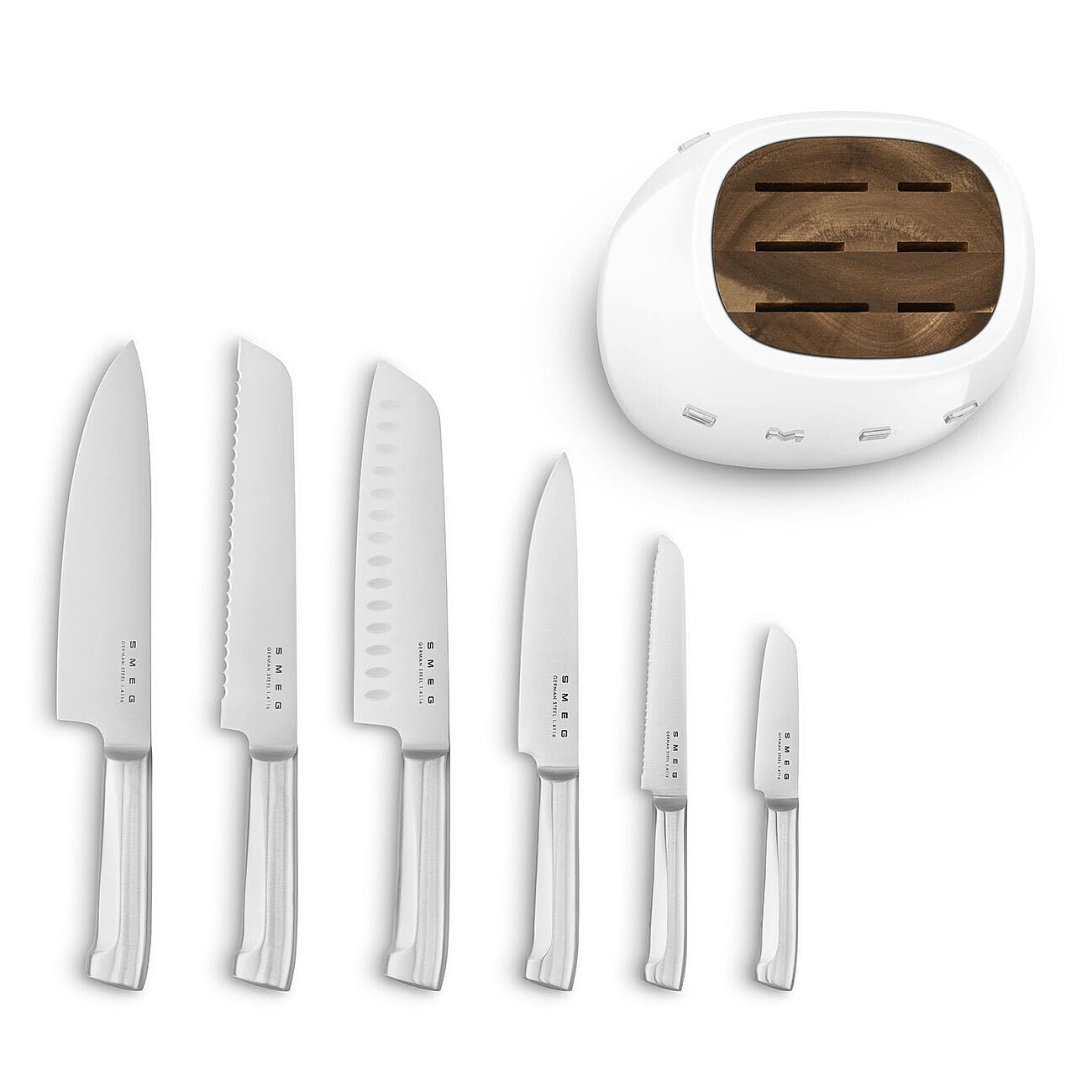 Ceppo con coltelli Smeg KBSF02WH 50 STYLE Bianco