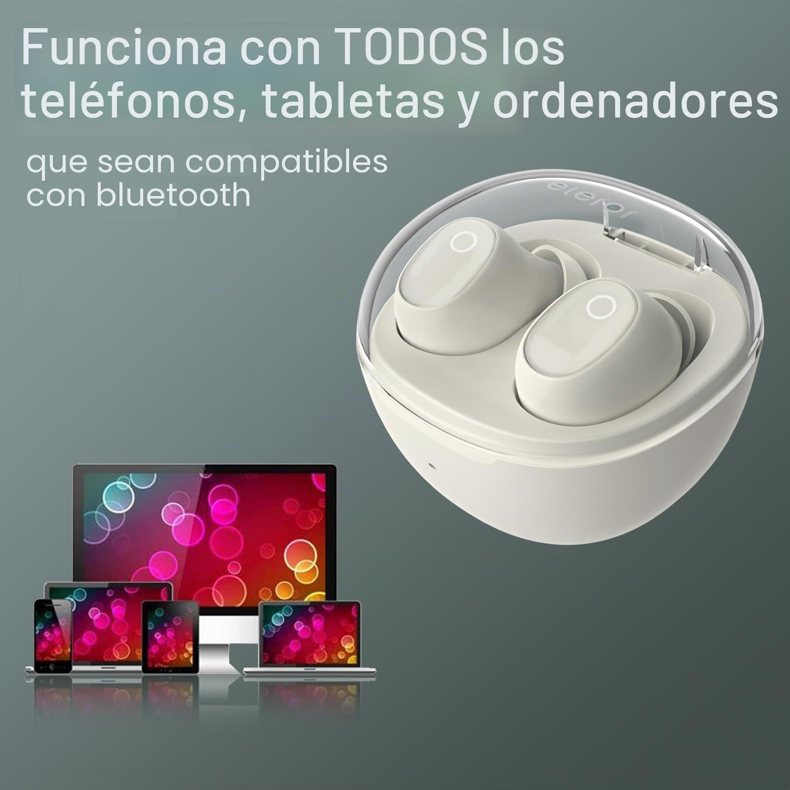 Mini Auriculares inalámbricos para Canales auditivos pequeños, Auriculares Bluetooth para Mujeres con 2 micrófonos para Llamadas claras con IA,Soporte de Sonido Premium inmersivo Modo único