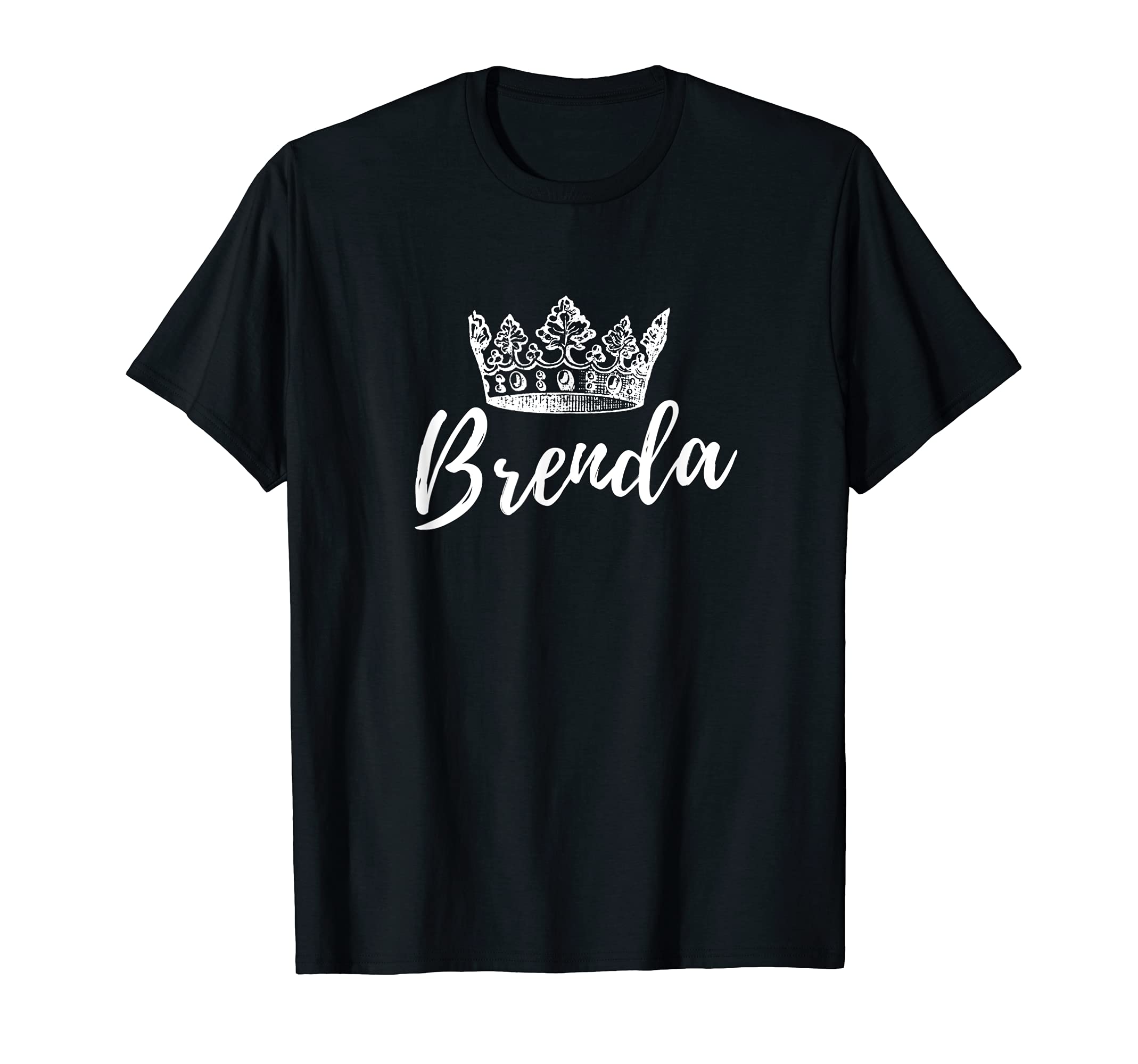Your Name apparelFirst Name Brenda Text Apparel Crown White Text T-Shirt