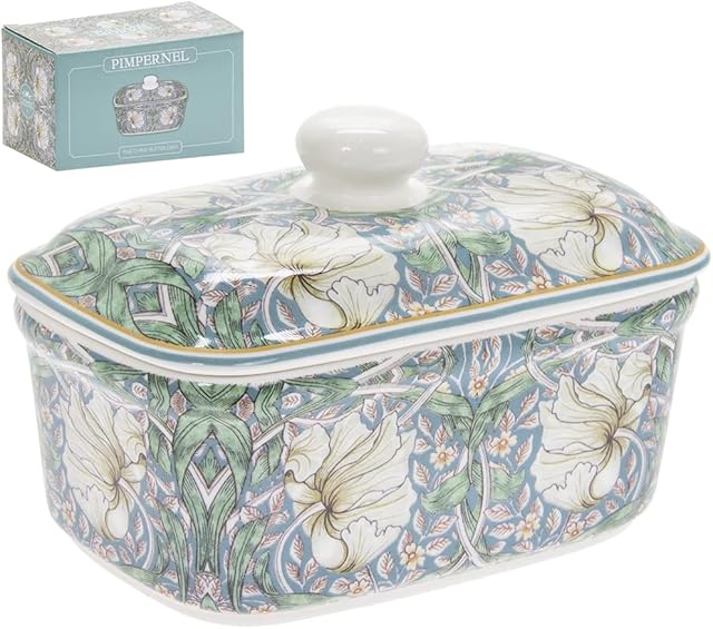 William Morris Pimpernel Butter Dish by Lesser & Pavey