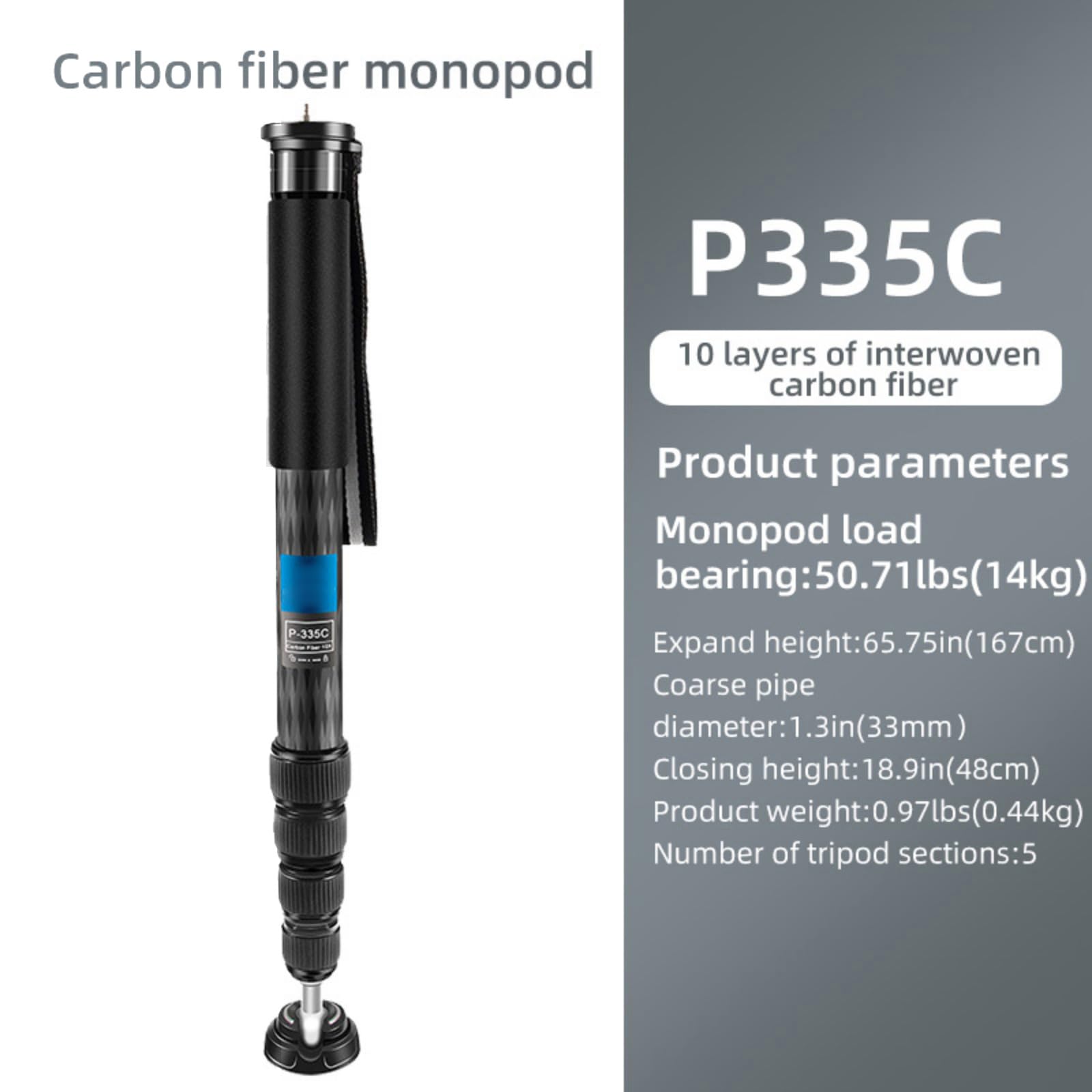 Monopiede estensibile portatile regolabile da 45 cm a 165 cm per fotografia accessorio fotografico