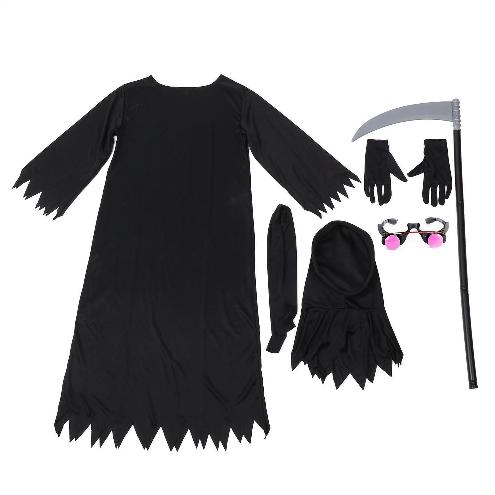 Kostium Kosiarza dla Dzieci Kostium Żniwiarza Role Play | Strój Cosplay Halloween dla Dziewcząt Cosplayerek Karnawału Występów Scenicznych Wydarzeń Tematycznych Balów Maskowych