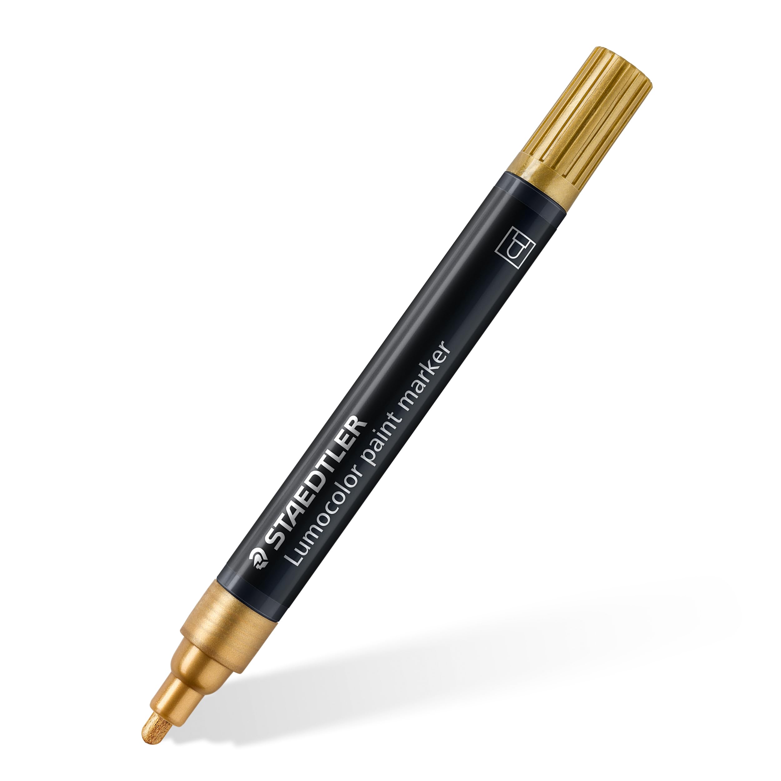 STAEDTLER 349-11 Lumocolor Acrylic Paint Markers, 2.4mm Line Width - Gold (Box of 10)