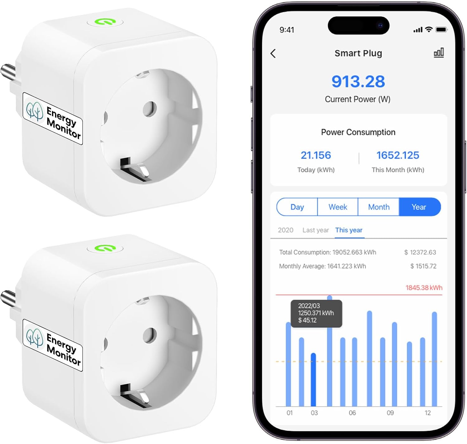 Meross Smart Steckdose mit Strommessung