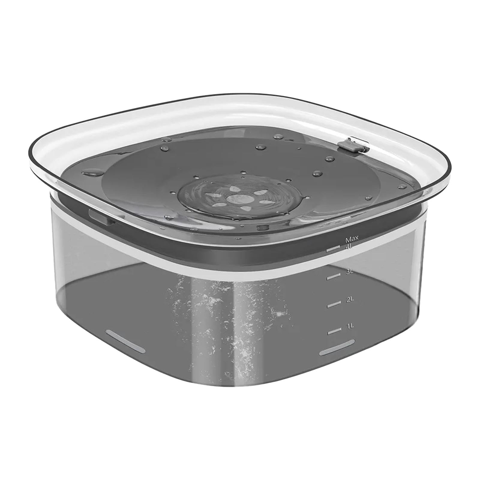Fenteer Plato Grande de Agua para Mascotas con Capacidad de 4 L, Cuenco Antideslizante Antigoteo para Perros Y Gatos Grandes, Negro