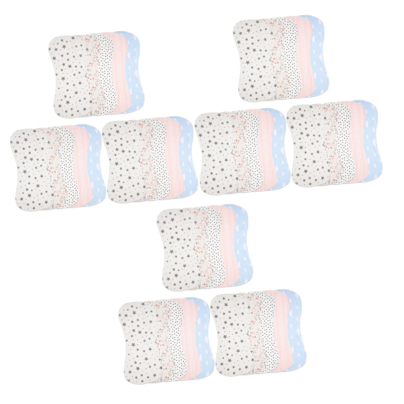 ibasenice 15pièces Bavoirs Coton Imprimés Serviettes De Burp Et Absorbantes Et Bébés De Linges De Colorés Aléatoires
