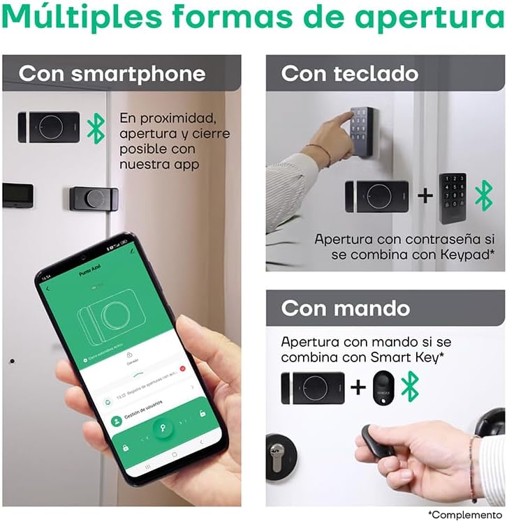 Diagram showing the components and features of the Arregui SPIN UP lock