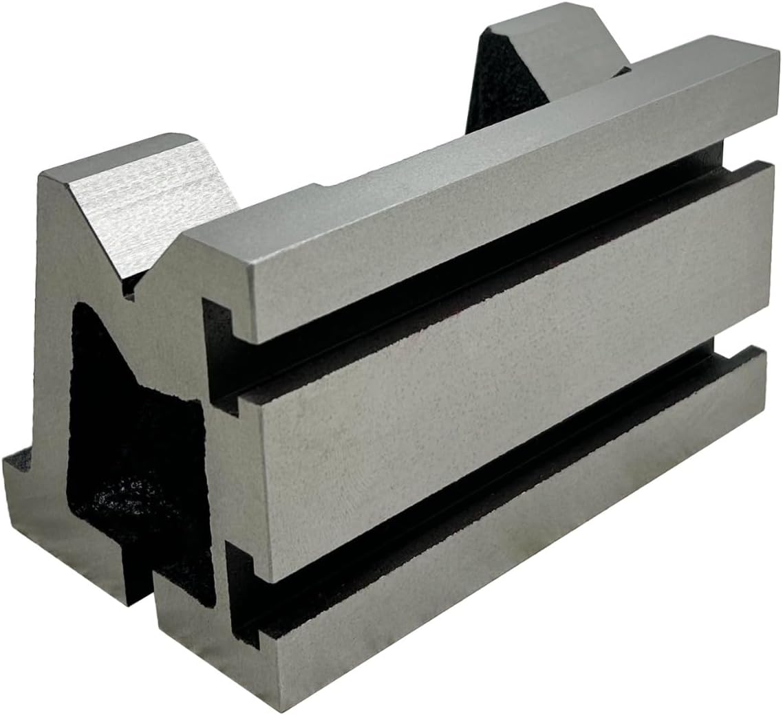 Assorts Precision Graded Caste Iron Vee Angle Plates-stress Relieved - Work-holding Clamping Milling Engineering Machine Tools-heavy Duty (3" X 3" X 5" (75 X 75 X 125 Mm) T-slotted)