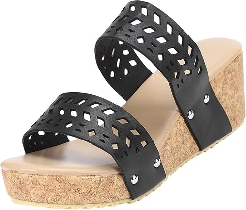 Miniatura 3 de JMMSlmax Sandalias de cuña de alpargata para mujer de ancho ancho bonitas con puntera abierta sandalias de plataforma elegantes