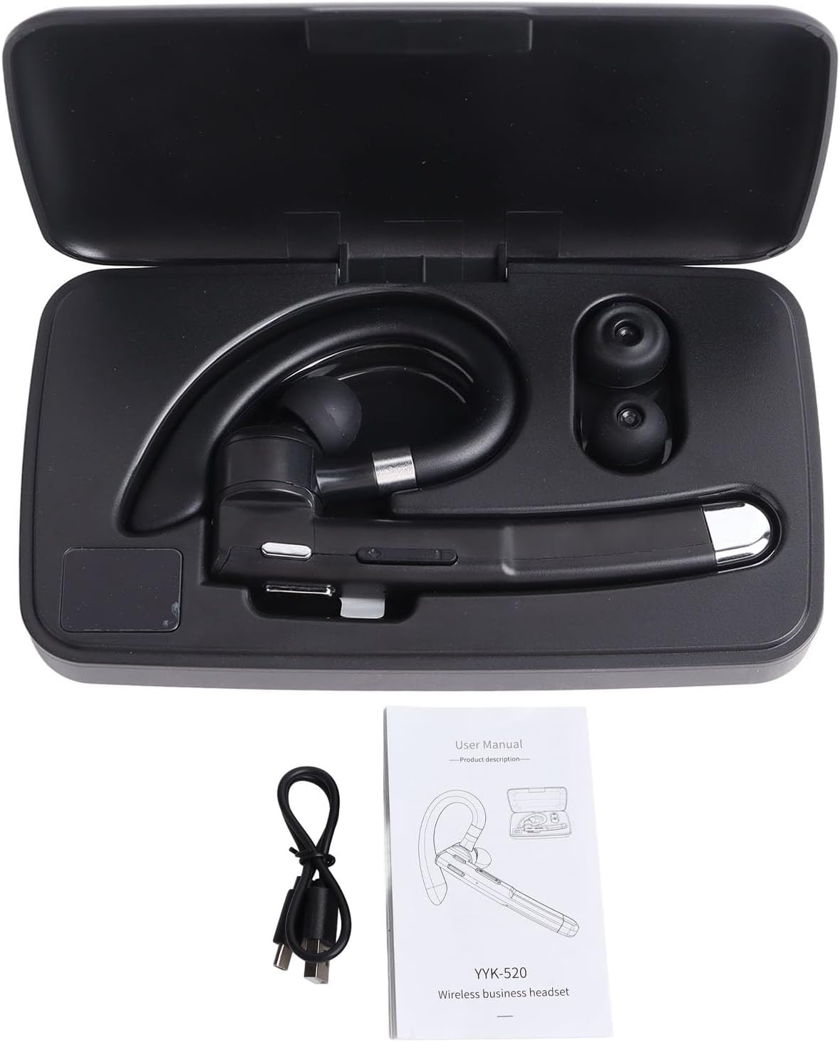 Bluetooth Headset, Bluetooth Earpiece Wireless Earpiece Single Ear BT 5.1 Wireless Handsfree Headset in Ear Headphone with Microphone for Business