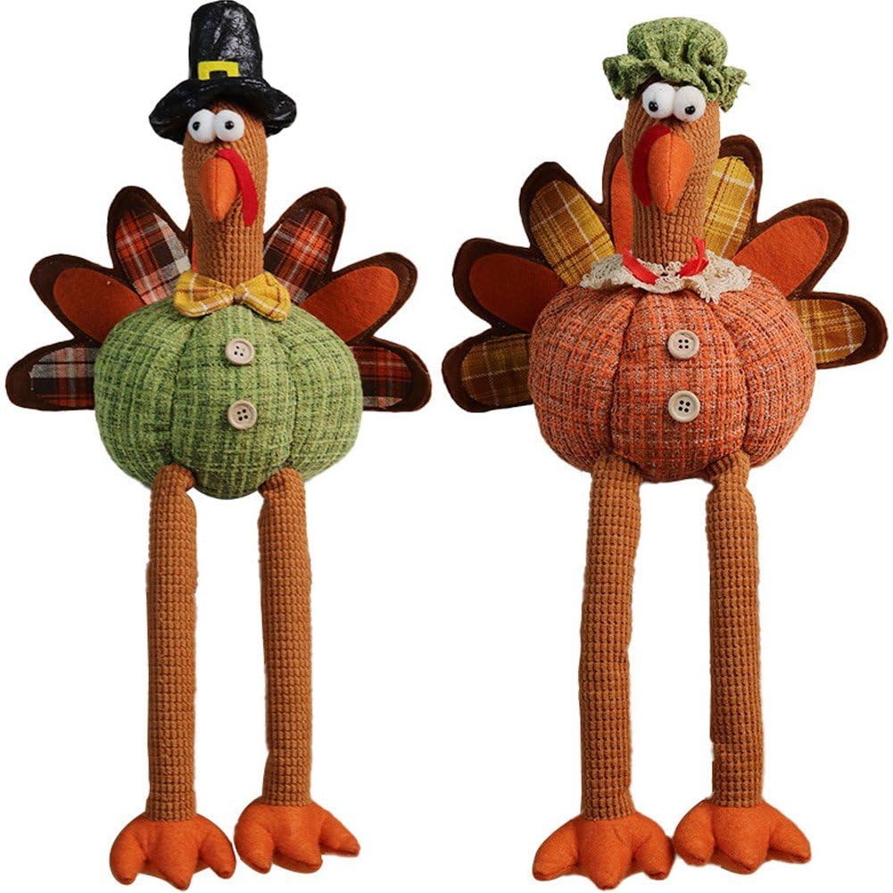 Dindes en peluche d'automne assises de qualité supérieure pour décoration