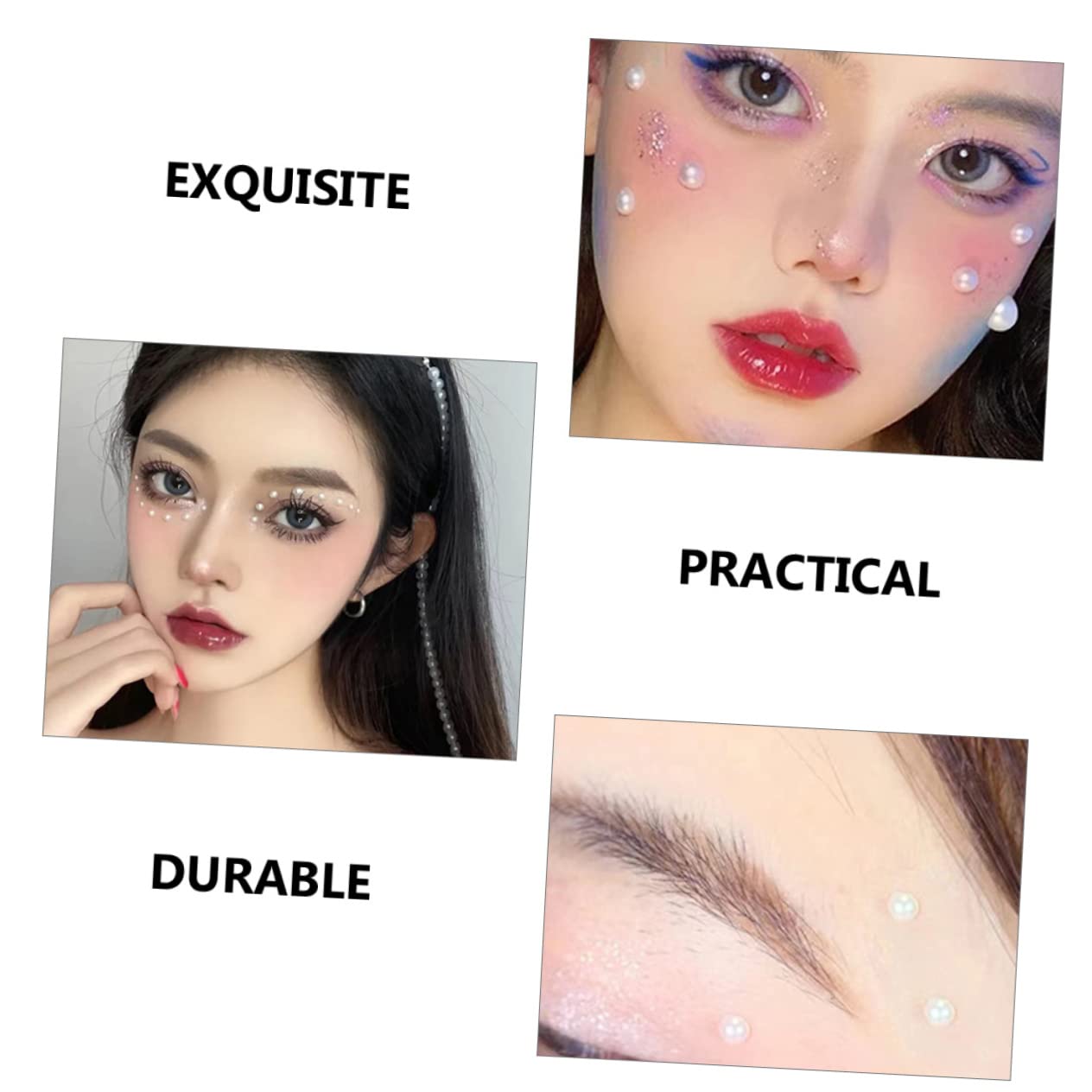 4 set Adesivi Per Il Viso Gioiello Perle Gemme Per Il Viso Gemme Adesive Gioielli Per Il i Di Cristallo Per Il Gioielli Per Il Trucco Per La 6 fogli*4