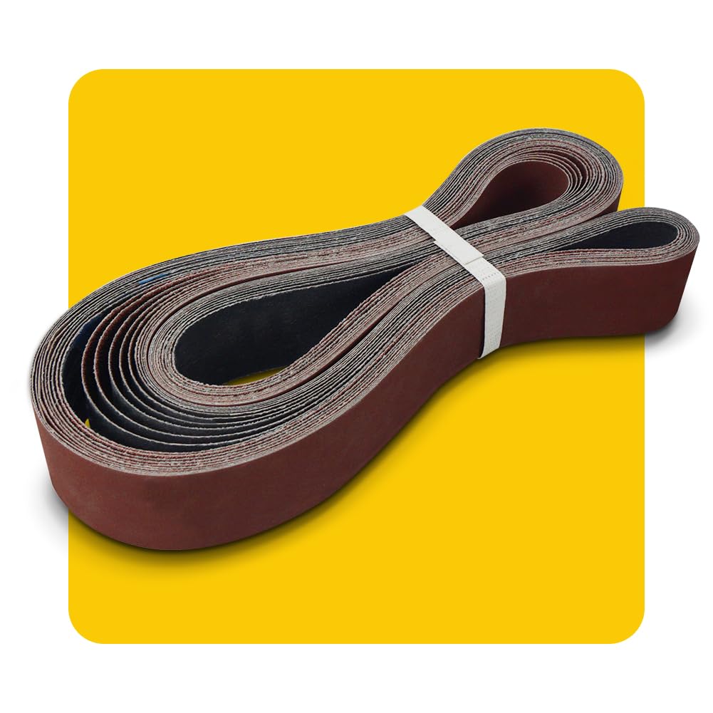 TPmax 50x2000mm Lot de bandes abrasives assorties, 10 pces (2 de chaque grain 60/80/120/240/400), Oxyde d'aluminium pour ponceuses