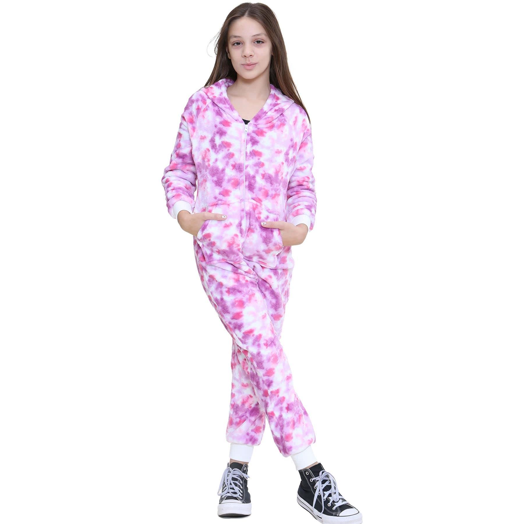 A2Z 4 Kids Zwierzę Onesie Dla Dzieci Dziewczyny Chłopcy Super Miękki Kostium Dla - E.S 956 Tie Dye Lilac 5-6