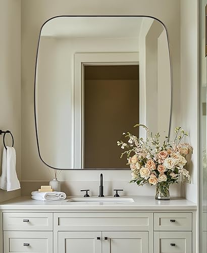 Miniatura 140 de ANDY STAR Espejos ovalados dorados para baño, espejo de pared oblongo, con marco de metal dorado cepillado de 24 x 36 pulgadas, espejo de tocador