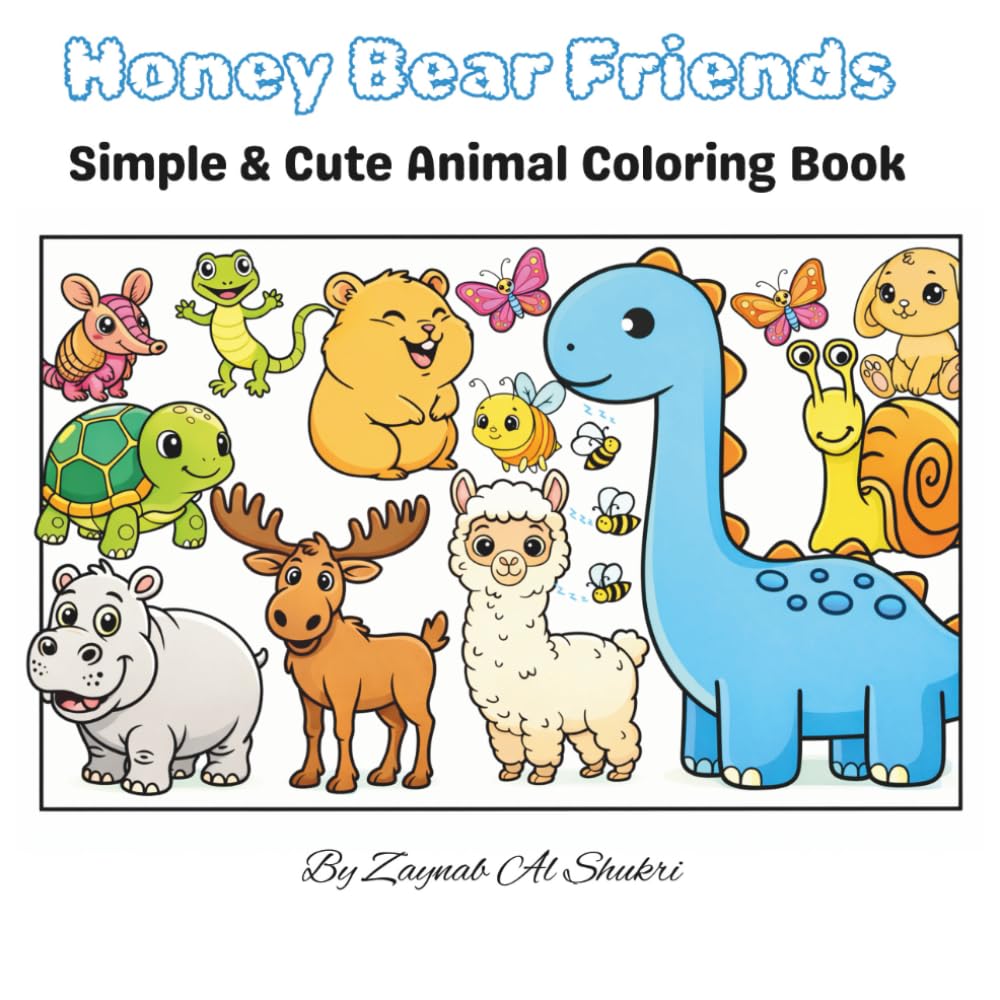 Honey Bear Friends: Simple & Cute Animal Coloring Book