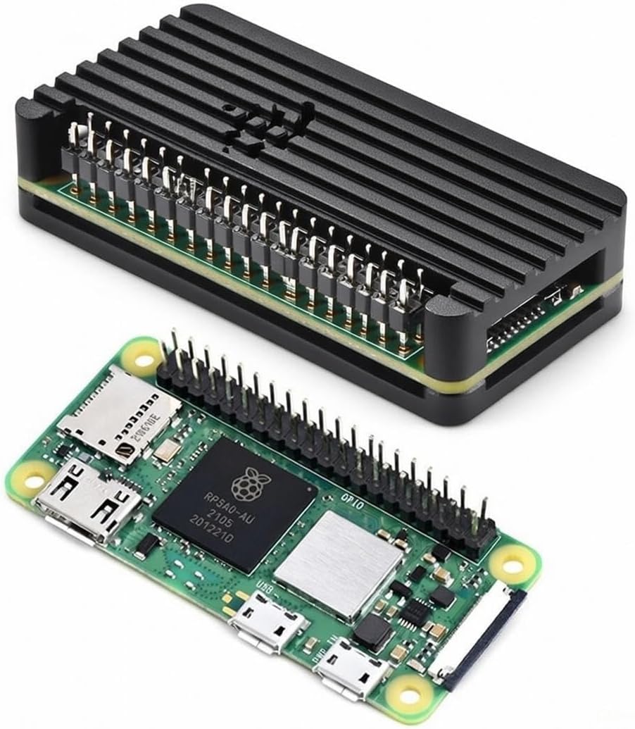 Pi Zero 2 W WH Kit with Pre-Soldered GPIO Header and Heavy Duty Passive Cooling Aluminum Case for Raspberry Pi Zero 2 WH/ 2w/ w