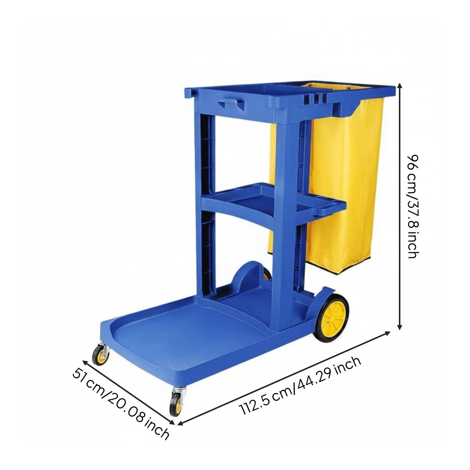 Baoblaze Carrello Pulizie Carrello Pulizia Trolley Carrello Servizio Carrello Detergenti Struttura in Plastica con Sacco Appendibile Ripiani Organizzati, color to 2