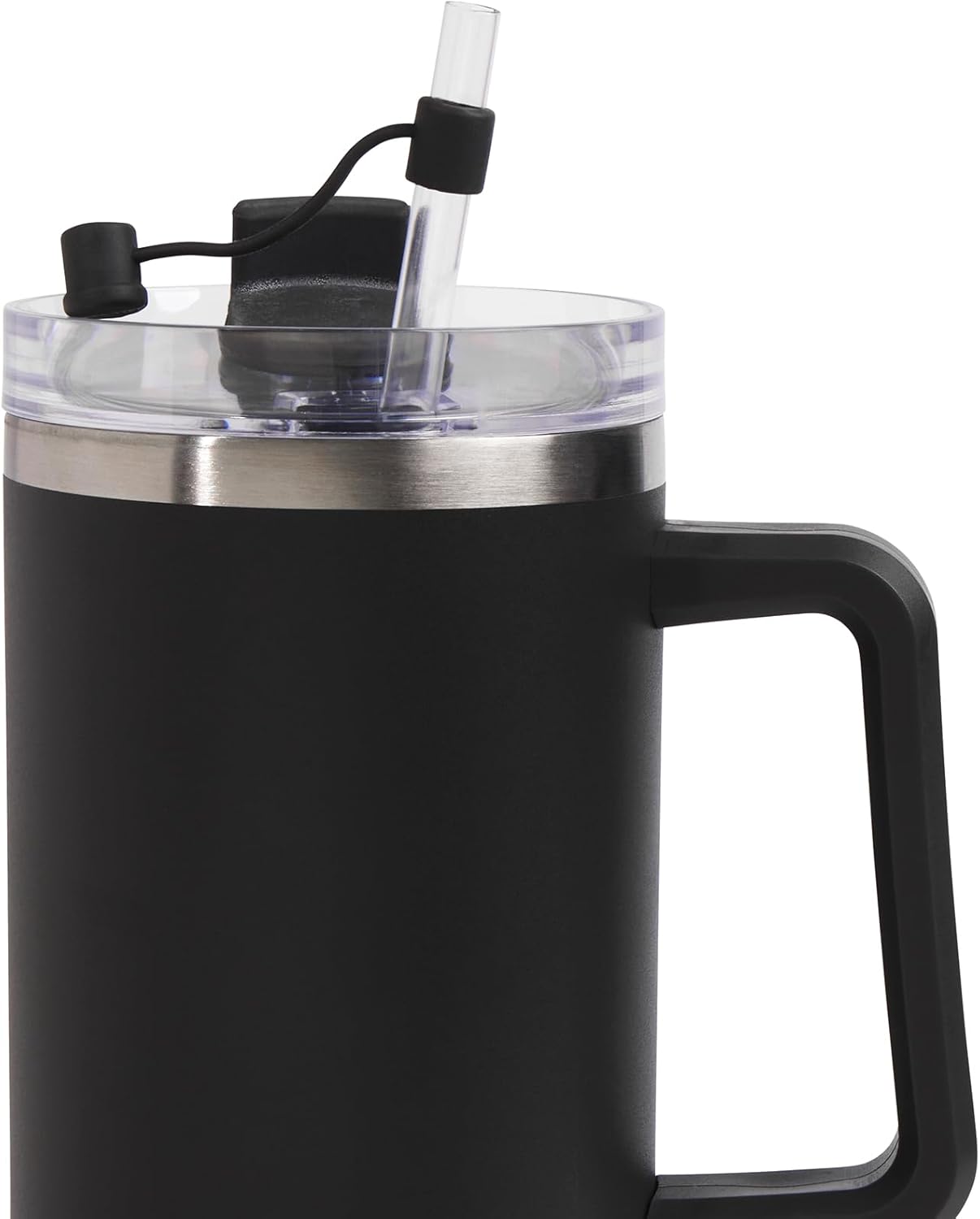 Manna Atlas Stainless Steel Tumbler with Silicone Straw Protector - 40 Oz - Charcoal - Image 3