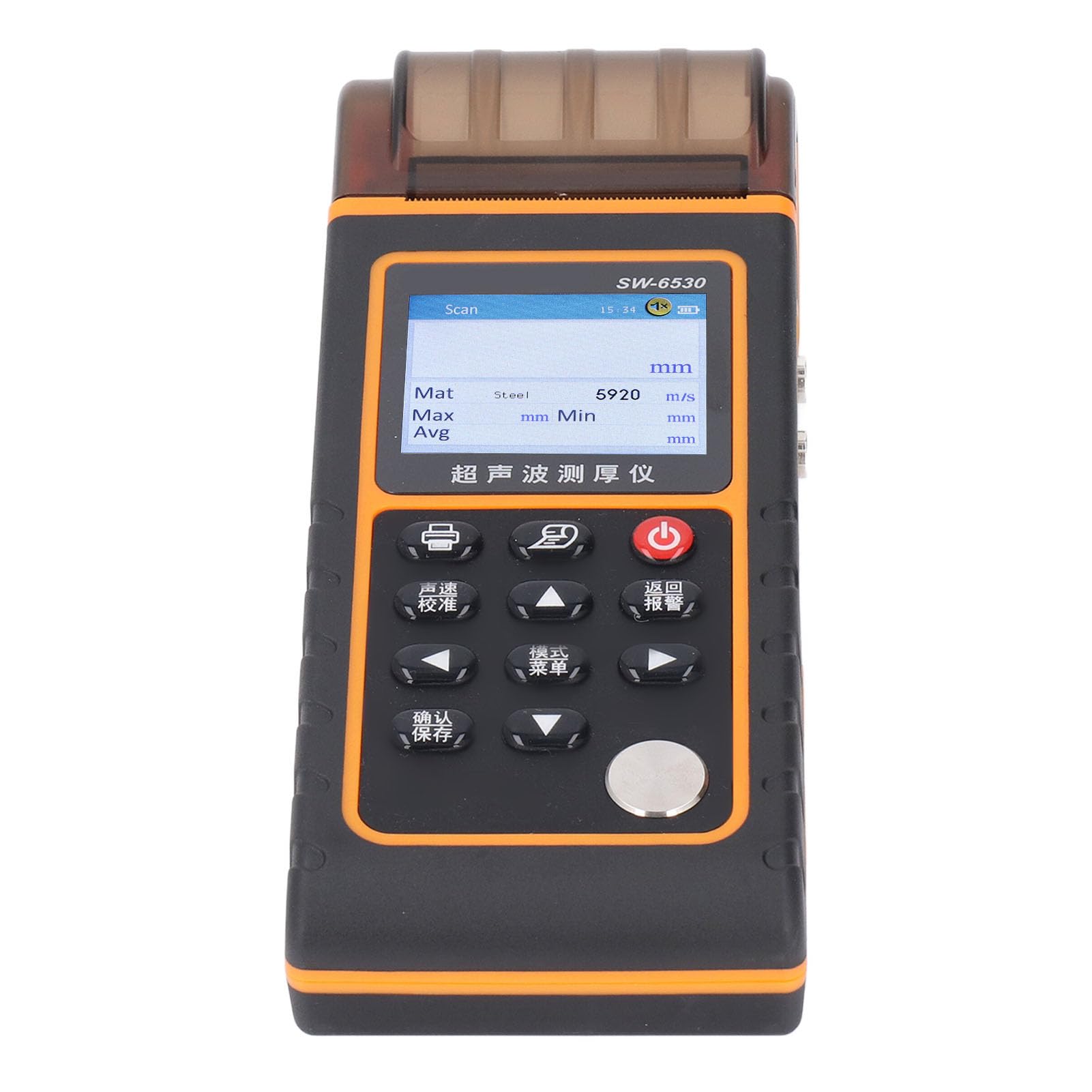 Hyuduo Medidor de Espesor Ultrasónico Medidor Portátil con Función de Impresión para Vidrio Plástico Metálico, Material ABS, Medición Precisa de 0,04 a 11,81 Pulgadas, Calibración para Inspección de