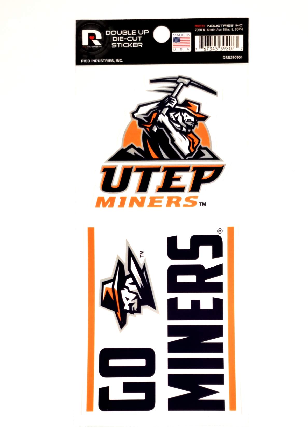 Rico Industries NCAA Unisex-Adult Double Up Die Cut 2-Piece Sticker Sheet