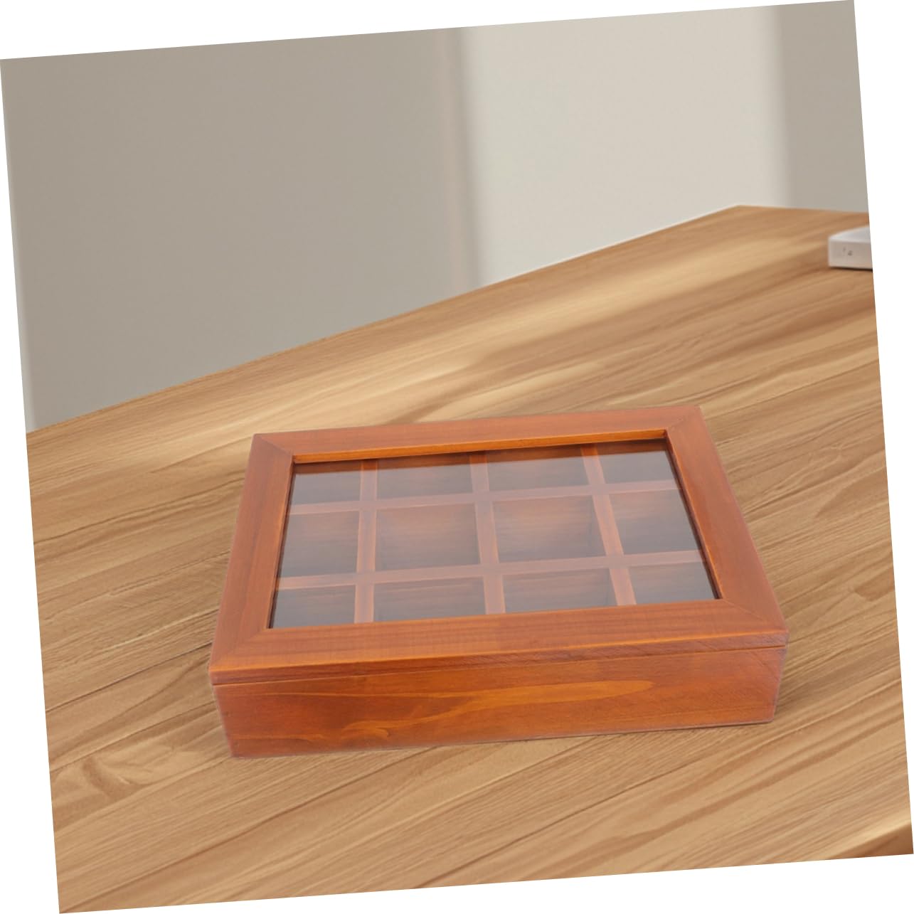 Teebeutel-aufbewahrungsbox Aus Holz Mit Deckel Durchsichtigen Fächern Organisierter Aufbewahrung Für Teebeutel Snacks Und Für Zuhause Und Schreibtisch