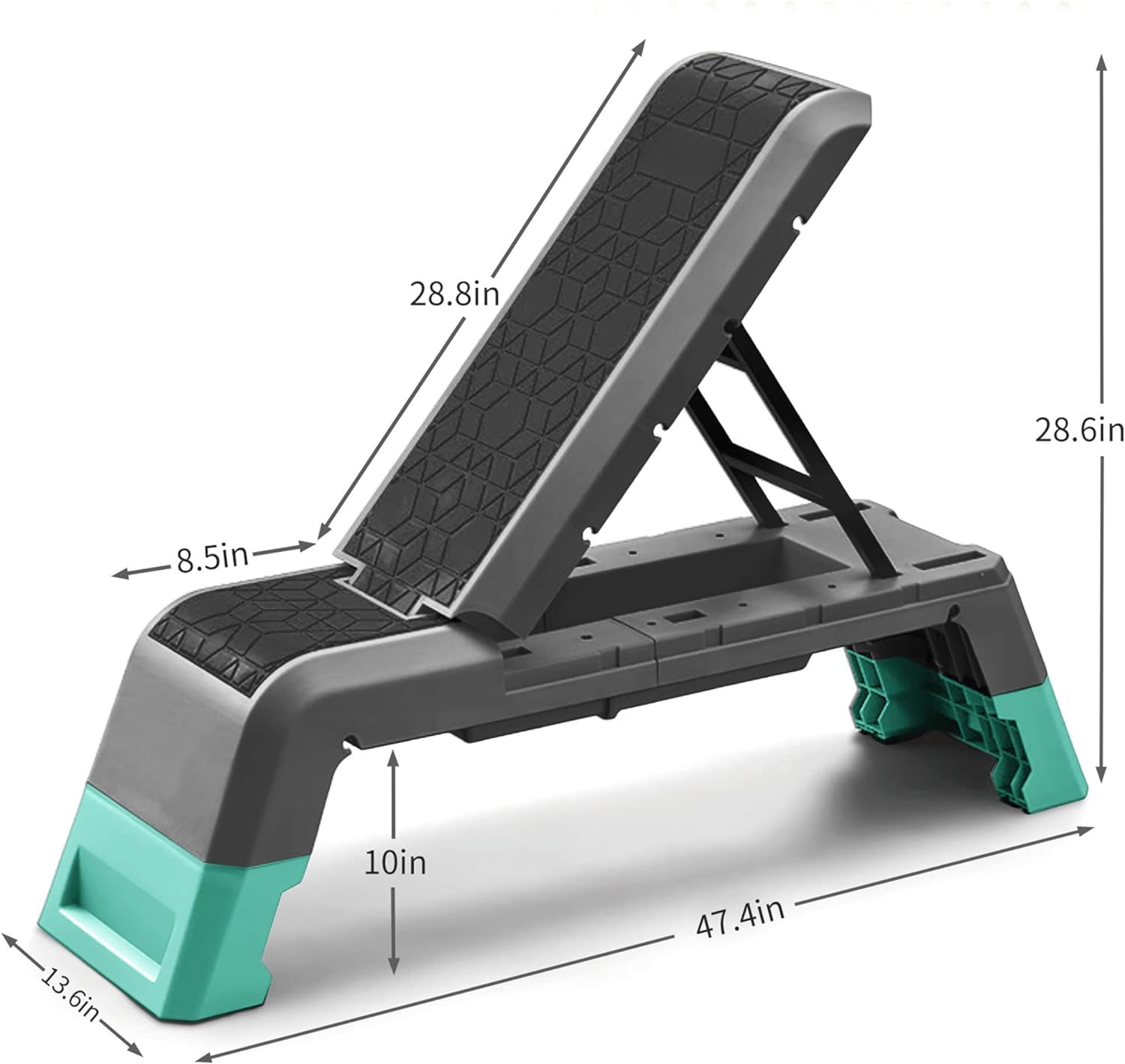 leikefitness Plataforma aeróbica multifuncional con plataforma de entrenamiento de cuerda, banco de pesas ajustable, equipo de fitness profesional para gimnasio en casa (negro)