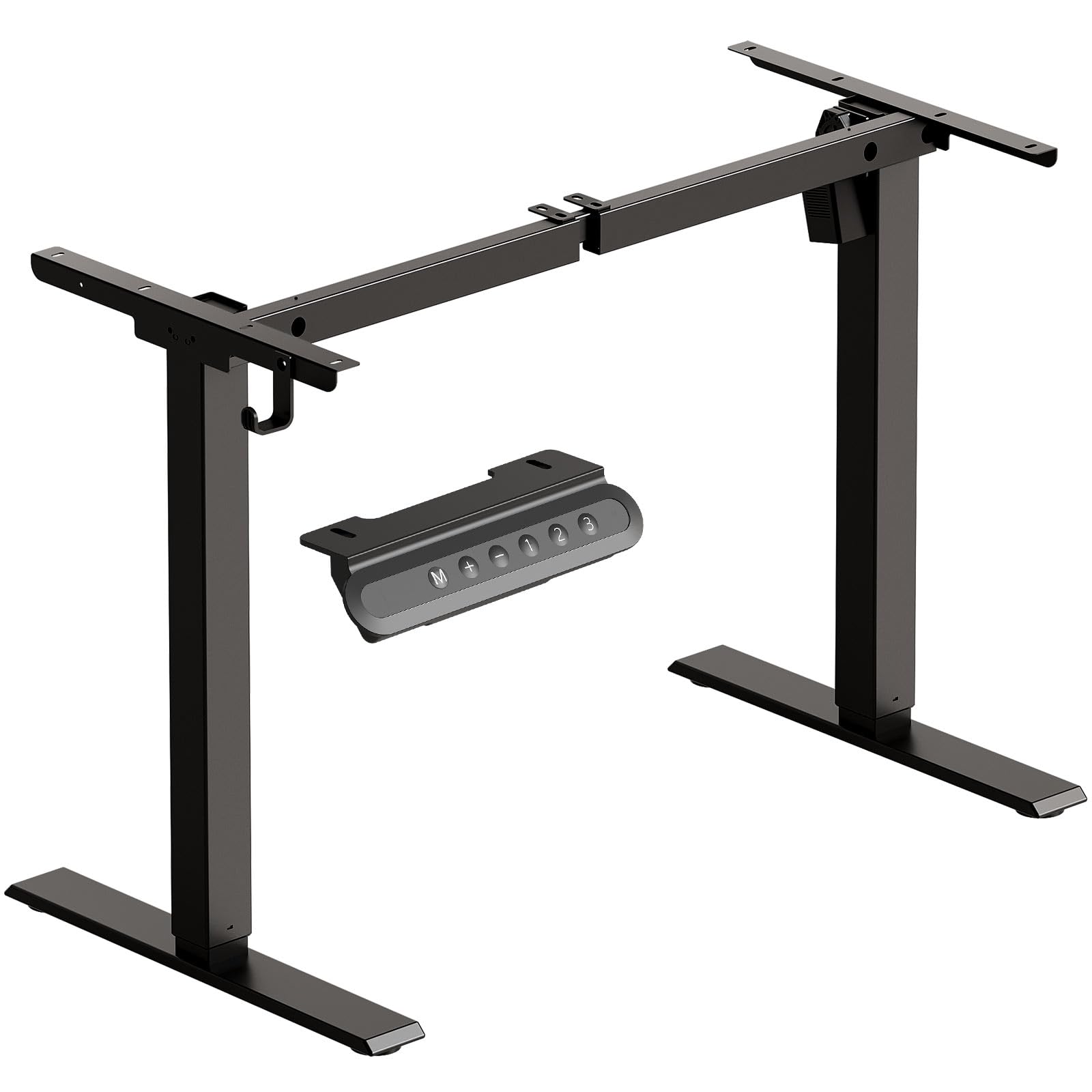 OffiGo Höhenverstellbarer Schreibtisch Gestell, Tischbeine Höhenverstellbar mit 3 Memory-Funktion, Elektrischer Schreibtisch für das 100cm-140cm Tisch, Schwarz