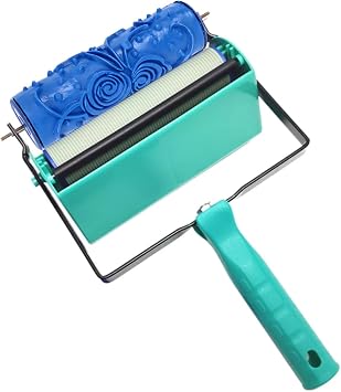 5inch DIY Patterned Paint Roller Decorative Rubber Roller Decorative Art Roller Texture Roller, Soft Embossing Texture Rubber Roller (ZZ0077 Flower)
