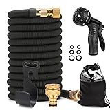 25/50/75 Feet Garden Hose - Expandable Garden Hose Leak-Proof for Watering and Washing, Water Hose with 10 Function Hose Spray Nozzle, Easy to Storage Expandable Hose for Outdoor Use (75FT)