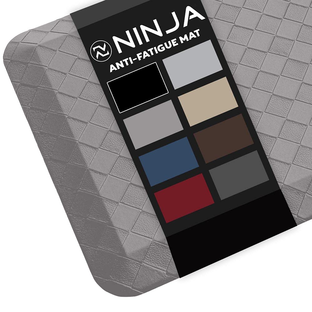 Ninja Brand Premium Floor Comfort Mat, Ergonomically Engineered, Extra Support Floor Pad, Commercial Grade Rug for Kitchen, Gaming, Office Standing Desk Mats, 20x32 Inches, Fog Gray